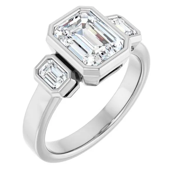 Bezel-Set Three-Stone Engagement Ring Jimmy Smith Jewelers Decatur, AL