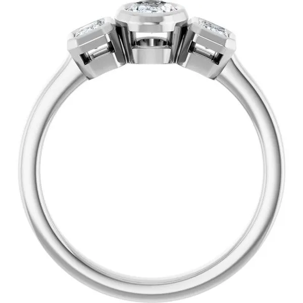 Bezel-Set Three-Stone Engagement Ring Image 2 Vulcan's Forge LLC KANSAS CITY, MO