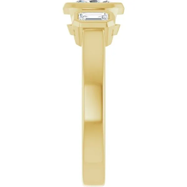 Bezel-Set Three-Stone Engagement Ring Image 4 J. Thomas Jewelers Rochester Hills, MI