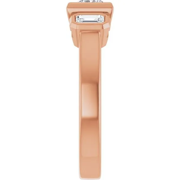 Bezel-Set Three-Stone Engagement Ring Image 4 Paul James Jewelers Angels Camp, CA