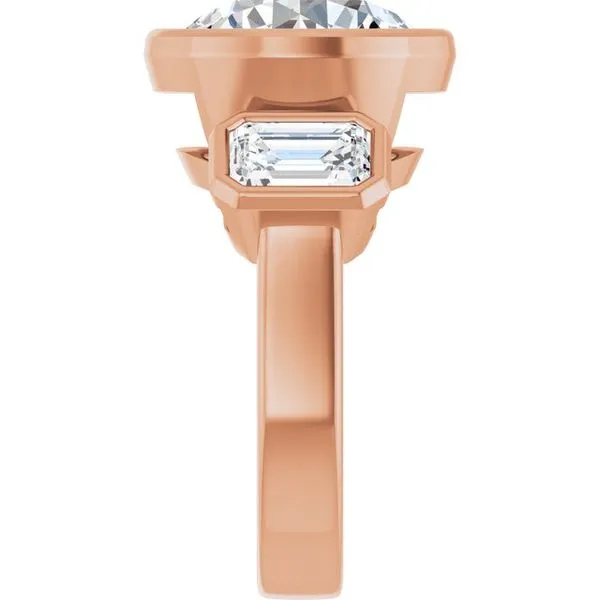 Bezel-Set Three-Stone Engagement Ring Image 4 Don's Jewelry & Design Washington, IA