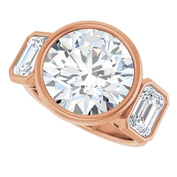 Bezel-Set Three-Stone Engagement Ring Image 5 Futer Bros Jewelers York, PA