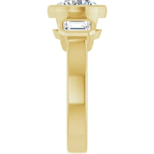 Bezel-Set Three-Stone Engagement Ring Image 4 Jimmy Smith Jewelers Decatur, AL