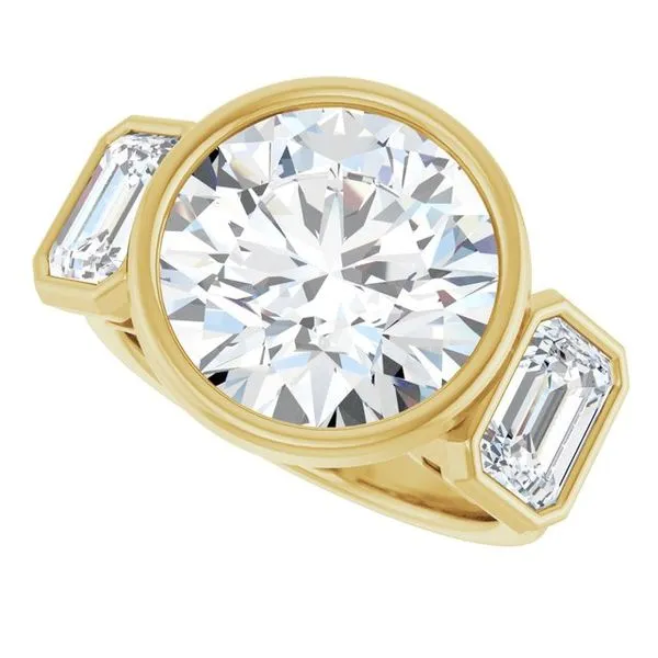 Bezel-Set Three-Stone Engagement Ring Image 5 Mark Jewellers La Crosse, WI