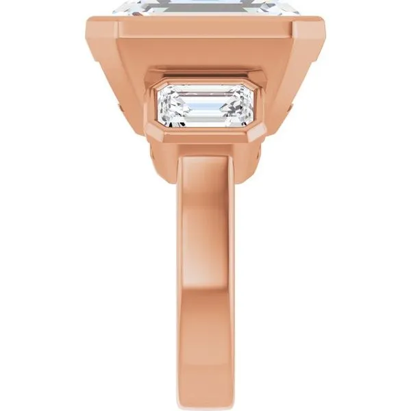 Bezel-Set Three-Stone Engagement Ring Image 4 Shipley's Fine Jewelry Hampstead, MD