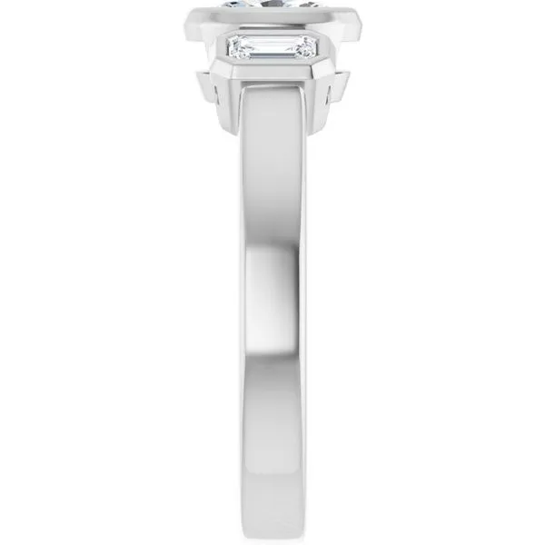 Bezel-Set Three-Stone Engagement Ring Image 4 Paul James Jewelers Angels Camp, CA