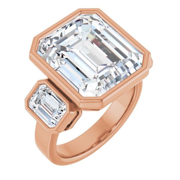 Bezel-Set Three-Stone Engagement Ring