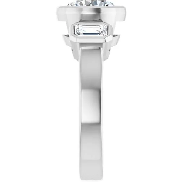 Bezel-Set Three-Stone Engagement Ring Image 4 Paul James Jewelers Angels Camp, CA