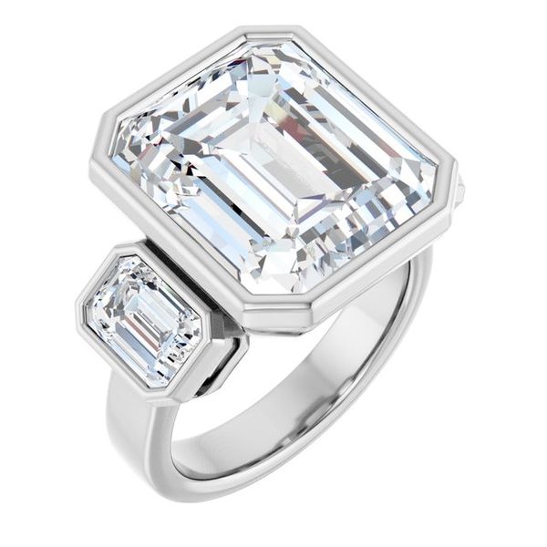 Bezel-Set Three-Stone Engagement Ring
