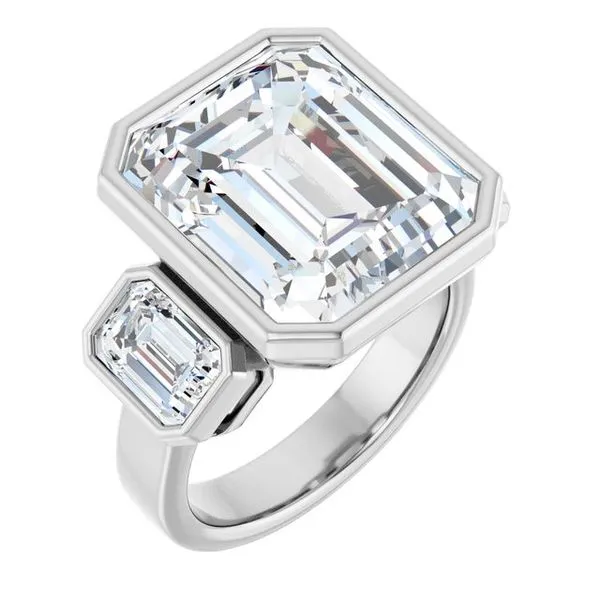 Bezel-Set Three-Stone Engagement Ring J. West Jewelers Round Rock, TX