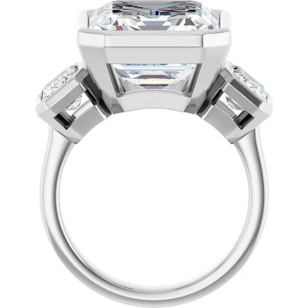 Bezel-Set Three-Stone Engagement Ring Image 2 Austin's Fine Diamonds & Jewelry Lyndhurst, NJ
