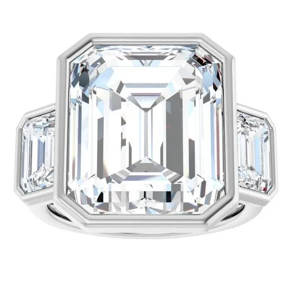 Bezel-Set Three-Stone Engagement Ring Image 3 Mark Jewellers La Crosse, WI