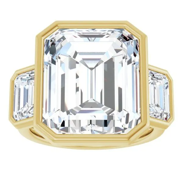 Bezel-Set Three-Stone Engagement Ring Image 3 Futer Bros Jewelers York, PA