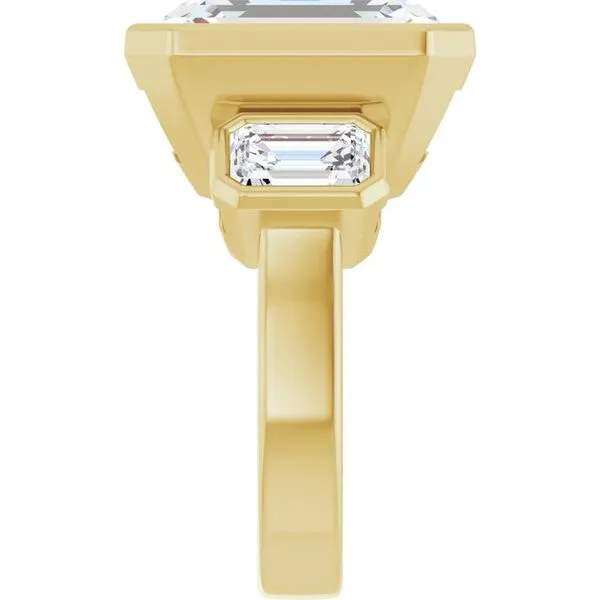 Bezel-Set Three-Stone Engagement Ring Image 4 Paul James Jewelers Angels Camp, CA