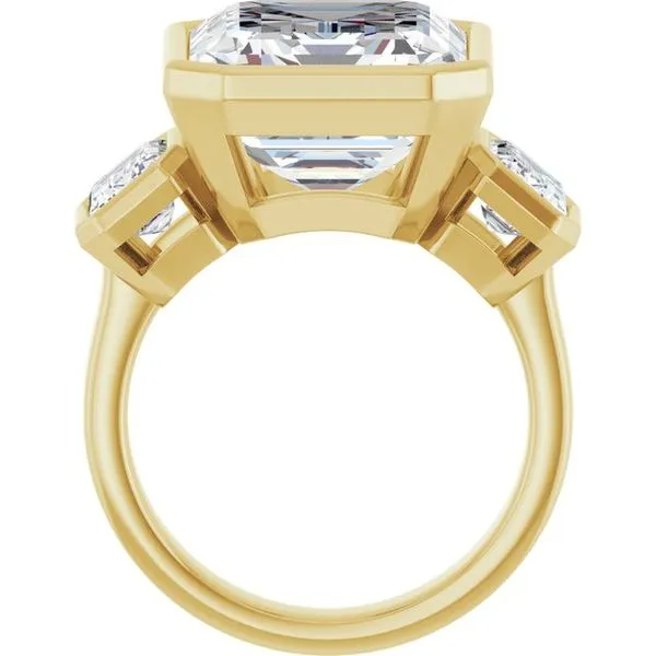 Bezel-Set Three-Stone Engagement Ring Image 2 Jimmy Smith Jewelers Decatur, AL