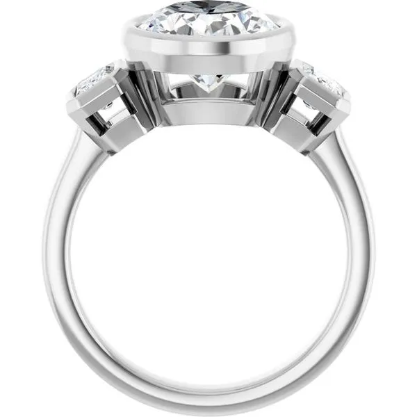 Bezel-Set Three-Stone Engagement Ring Image 2 Futer Bros Jewelers York, PA
