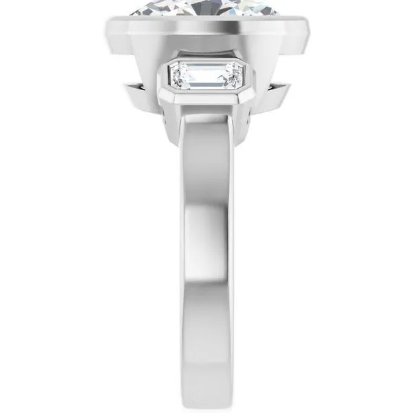 Bezel-Set Three-Stone Engagement Ring Image 4 Jimmy Smith Jewelers Decatur, AL