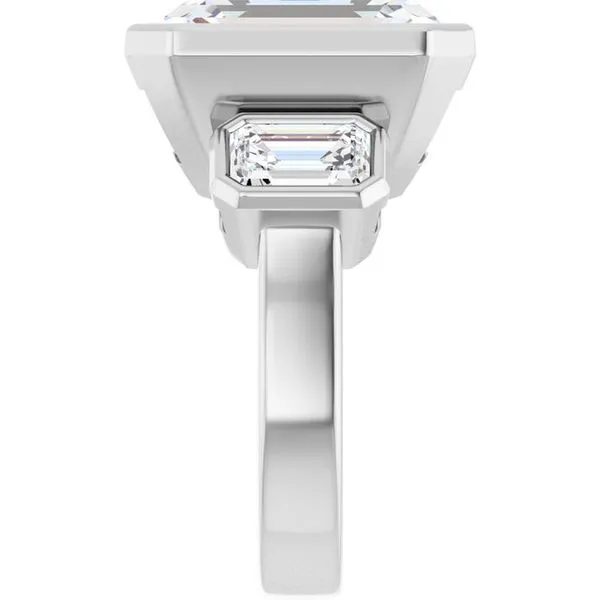 Bezel-Set Three-Stone Engagement Ring Image 4 J. Thomas Jewelers Rochester Hills, MI