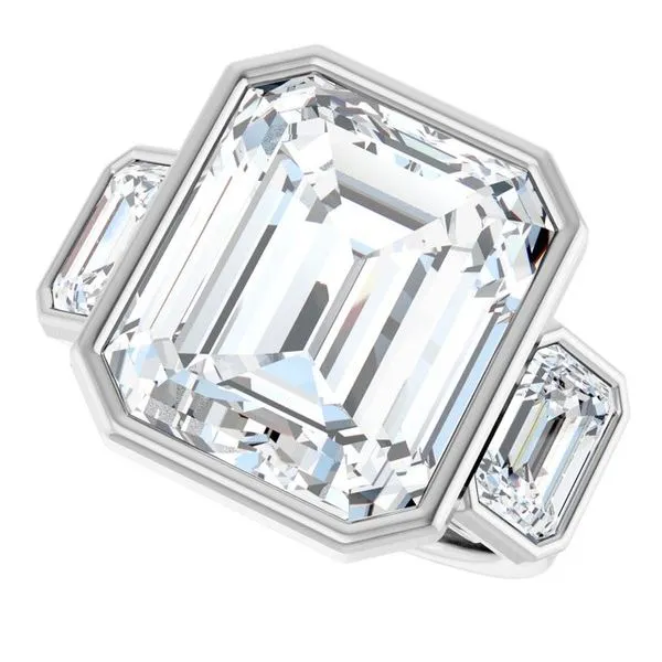 Bezel-Set Three-Stone Engagement Ring Image 5 Jimmy Smith Jewelers Decatur, AL