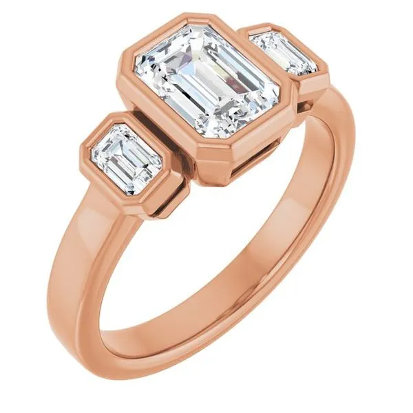 Bezel-Set Three-Stone Engagement Ring J. Thomas Jewelers Rochester Hills, MI