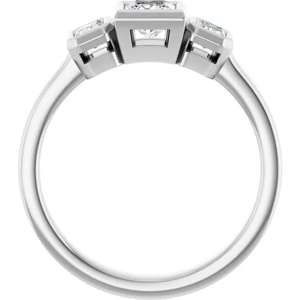 Bezel-Set Three-Stone Engagement Ring Image 2 Paul James Jewelers Angels Camp, CA