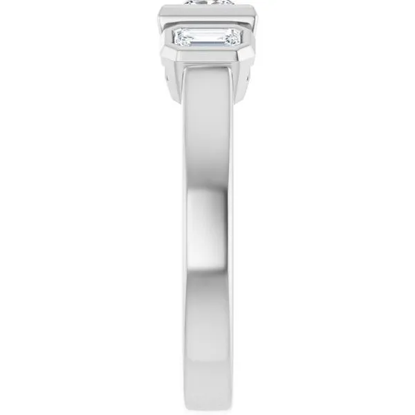 Bezel-Set Three-Stone Engagement Ring Image 4 Natale Jewelers Sewell, NJ