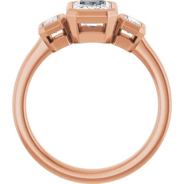 Bezel-Set Three-Stone Engagement Ring Image 2 Paul James Jewelers Angels Camp, CA