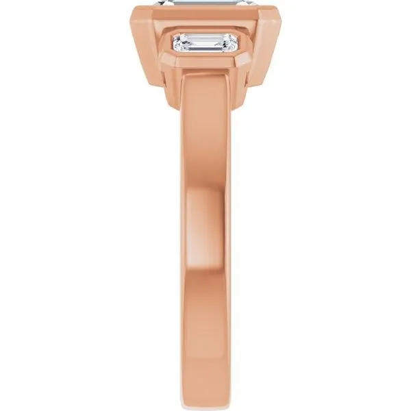 Bezel-Set Three-Stone Engagement Ring Image 4 Ocean View Jewelers Millville, DE