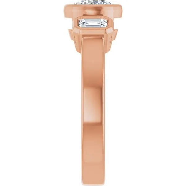 Bezel-Set Three-Stone Engagement Ring Image 4 Futer Bros Jewelers York, PA