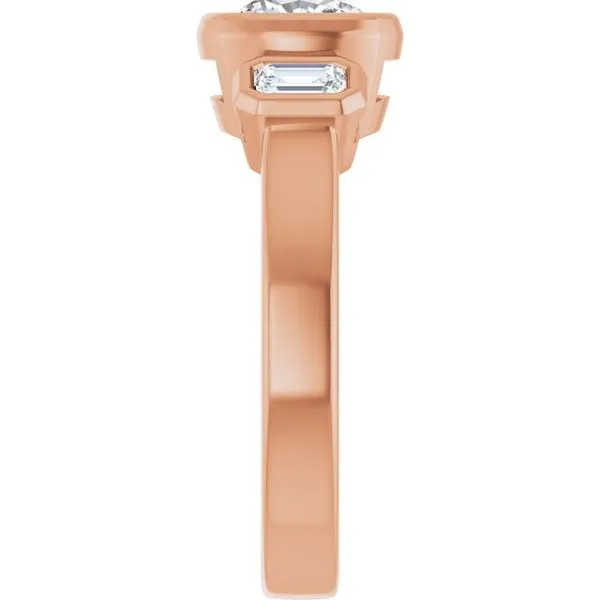 Bezel-Set Three-Stone Engagement Ring Image 4 J. West Jewelers Round Rock, TX