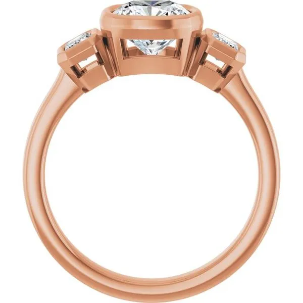 Bezel-Set Three-Stone Engagement Ring Image 2 Northwood Jewelers Northwood, OH
