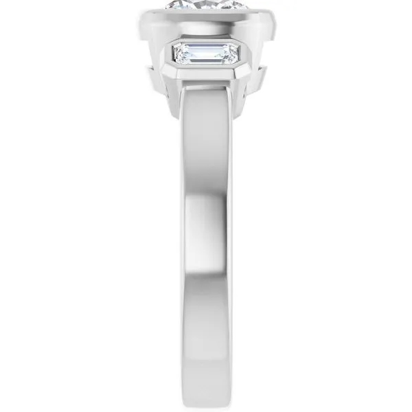 Bezel-Set Three-Stone Engagement Ring Image 4 Natale Jewelers Sewell, NJ