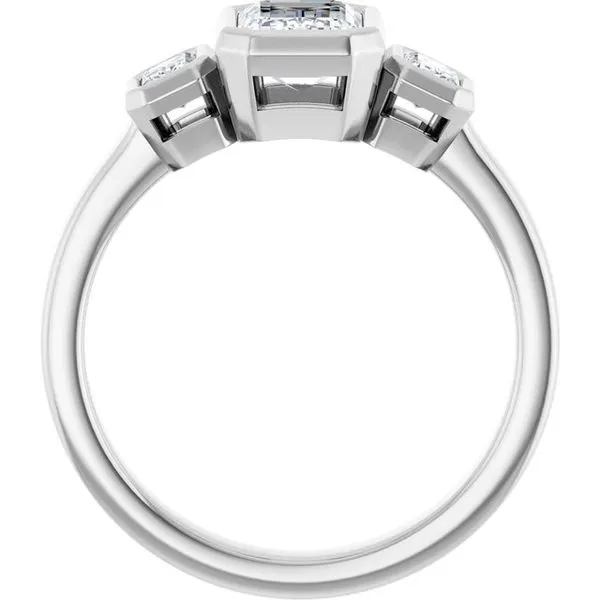 Bezel-Set Three-Stone Engagement Ring Image 2 Northwood Jewelers Northwood, OH