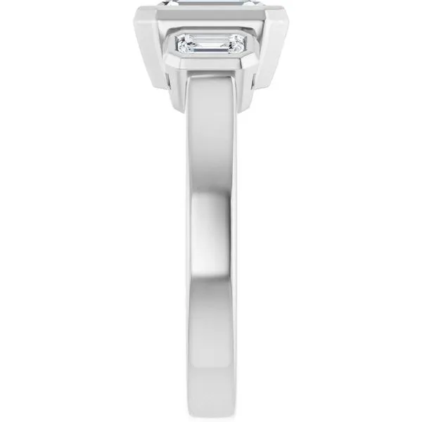 Bezel-Set Three-Stone Engagement Ring Image 4 Paul James Jewelers Angels Camp, CA