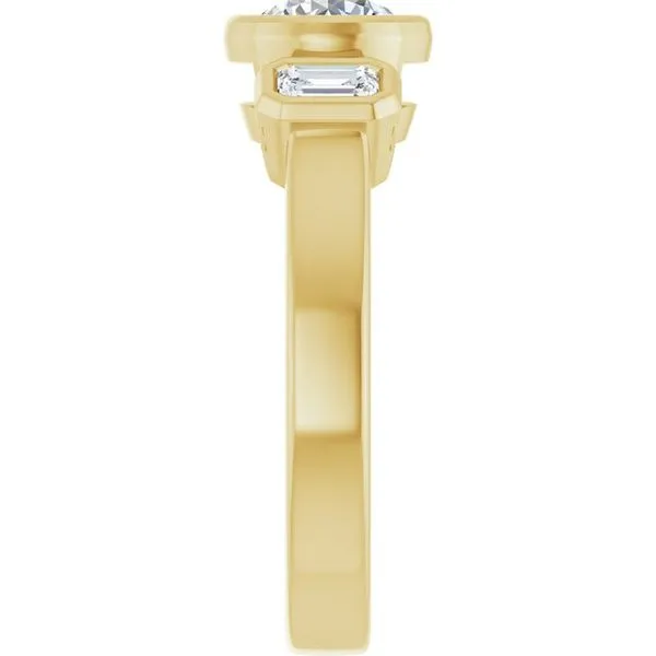 Bezel-Set Three-Stone Engagement Ring Image 4 Shipley's Fine Jewelry Hampstead, MD