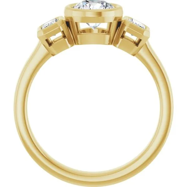 Bezel-Set Three-Stone Engagement Ring Image 2 Futer Bros Jewelers York, PA