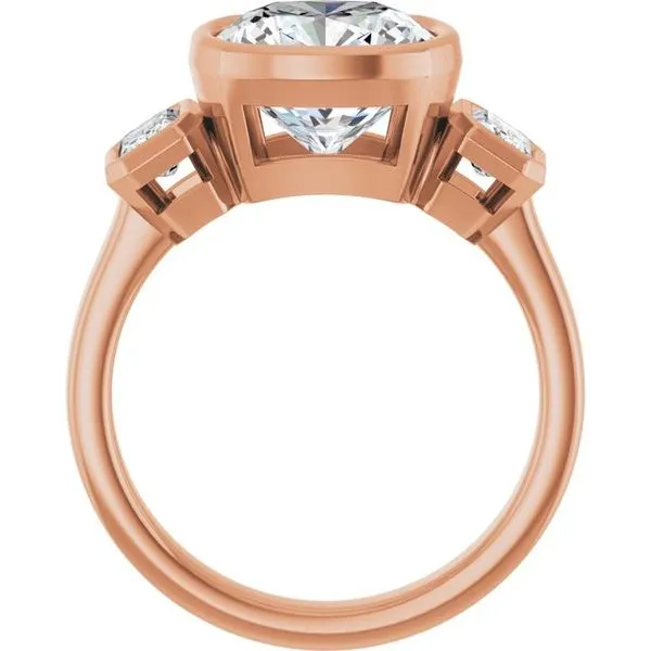 Bezel-Set Three-Stone Engagement Ring Image 2 Shipley's Fine Jewelry Hampstead, MD