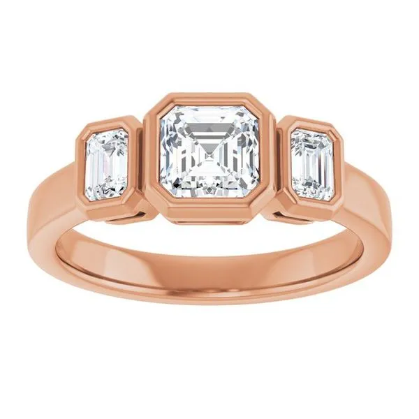 Bezel-Set Three-Stone Engagement Ring Image 3 Morin Jewelers Southbridge, MA