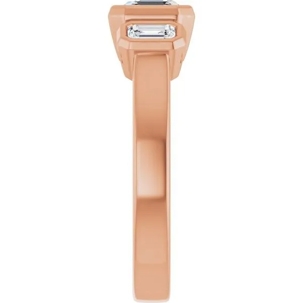 Bezel-Set Three-Stone Engagement Ring Image 4 Natale Jewelers Sewell, NJ