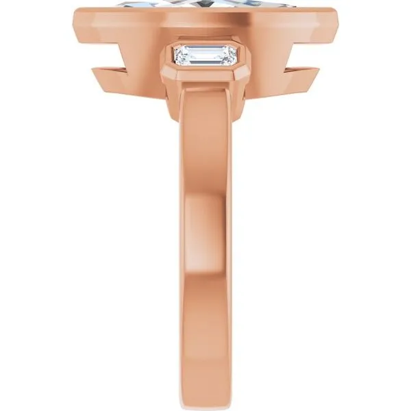 Bezel-Set Three-Stone Engagement Ring Image 4 J. Thomas Jewelers Rochester Hills, MI