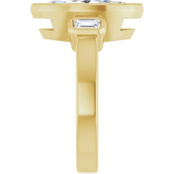 Bezel-Set Three-Stone Engagement Ring Image 4 Futer Bros Jewelers York, PA