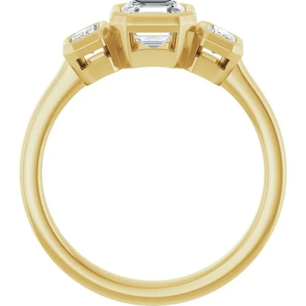 Bezel-Set Three-Stone Engagement Ring Image 2 Clater Jewelers Louisville, KY