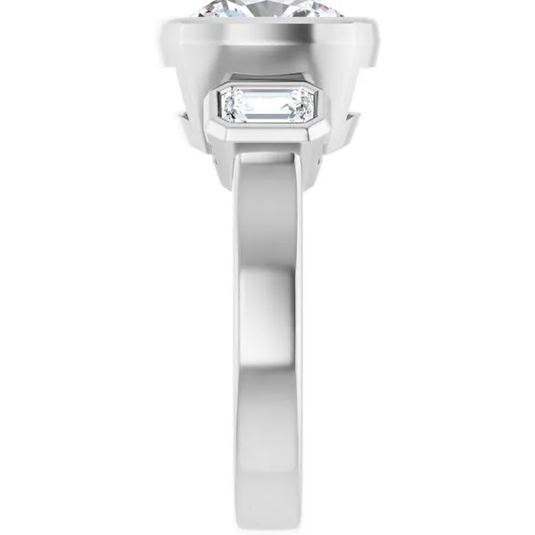 Bezel-Set Three-Stone Engagement Ring Image 4 Clater Jewelers Louisville, KY