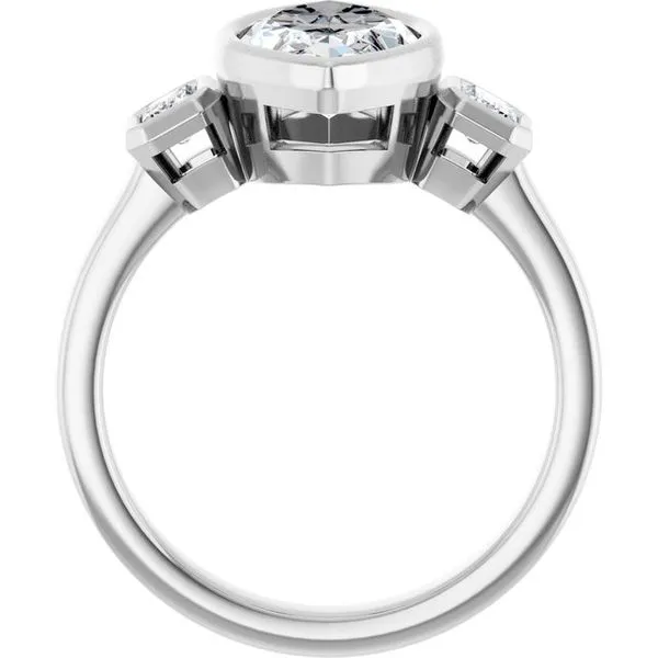 Bezel-Set Three-Stone Engagement Ring Image 2 Don's Jewelry & Design Washington, IA