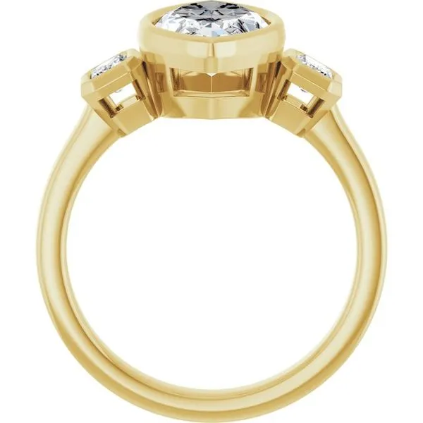 Bezel-Set Three-Stone Engagement Ring Image 2 Northwood Jewelers Northwood, OH