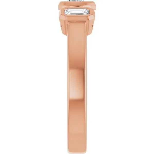 Bezel-Set Three-Stone Engagement Ring Image 4 Futer Bros Jewelers York, PA