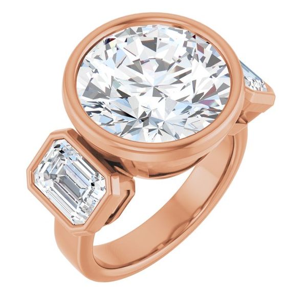 Bezel-Set Three-Stone Engagement Ring