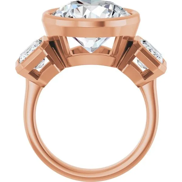 Bezel-Set Three-Stone Engagement Ring Image 2 Futer Bros Jewelers York, PA