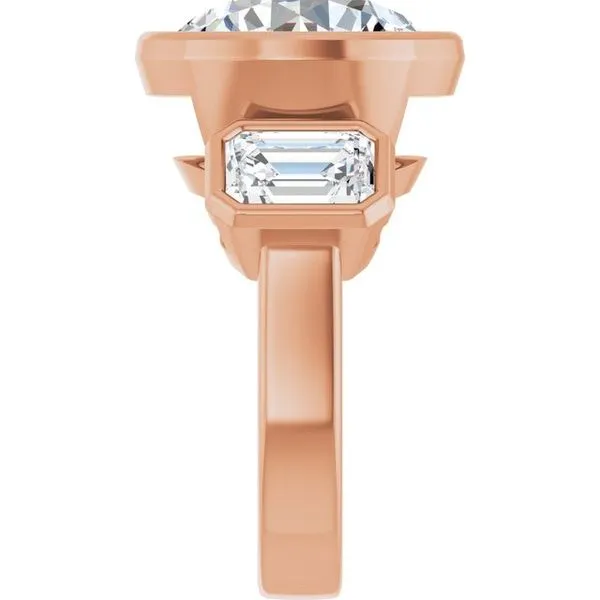 Bezel-Set Three-Stone Engagement Ring Image 4 Clater Jewelers Louisville, KY