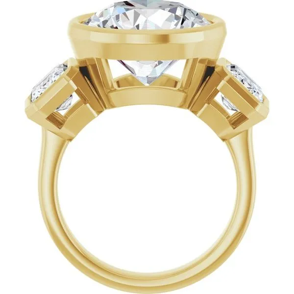 Bezel-Set Three-Stone Engagement Ring Image 2 Arezzo Jewelers Elmwood Park, IL